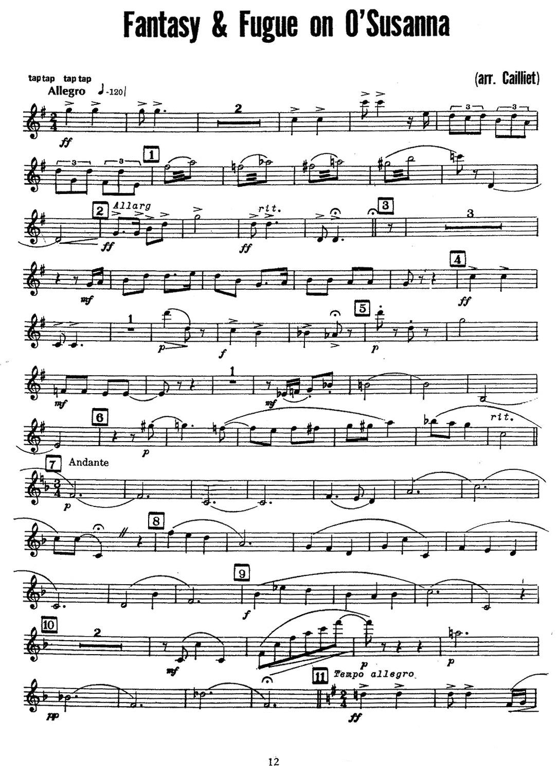 赋格曲-苏珊娜（四重奏baryton—上低音萨克斯分_多谱网第(1)页