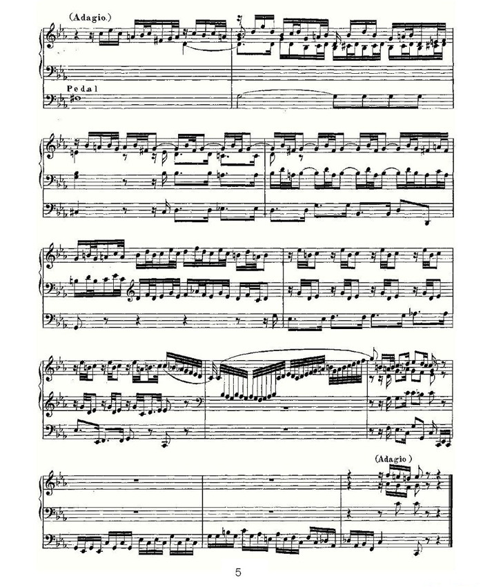 中乐谱网——【其他乐谱】Fugue in C Minor--BWV 575 （管风琴谱）5