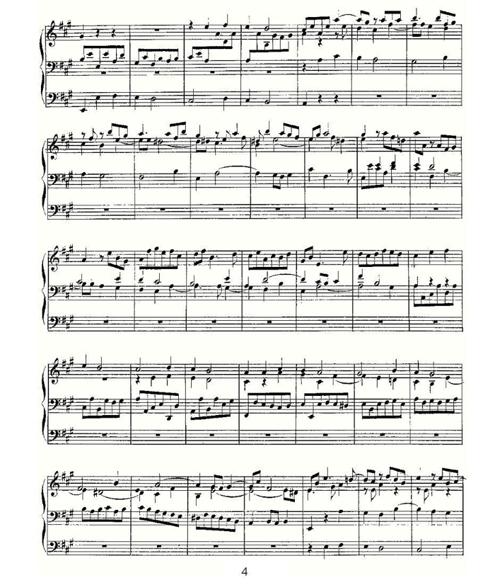 中乐谱网——【其他乐谱】Prelude and Fugue in A Major--BWV 536 （管风琴谱）4