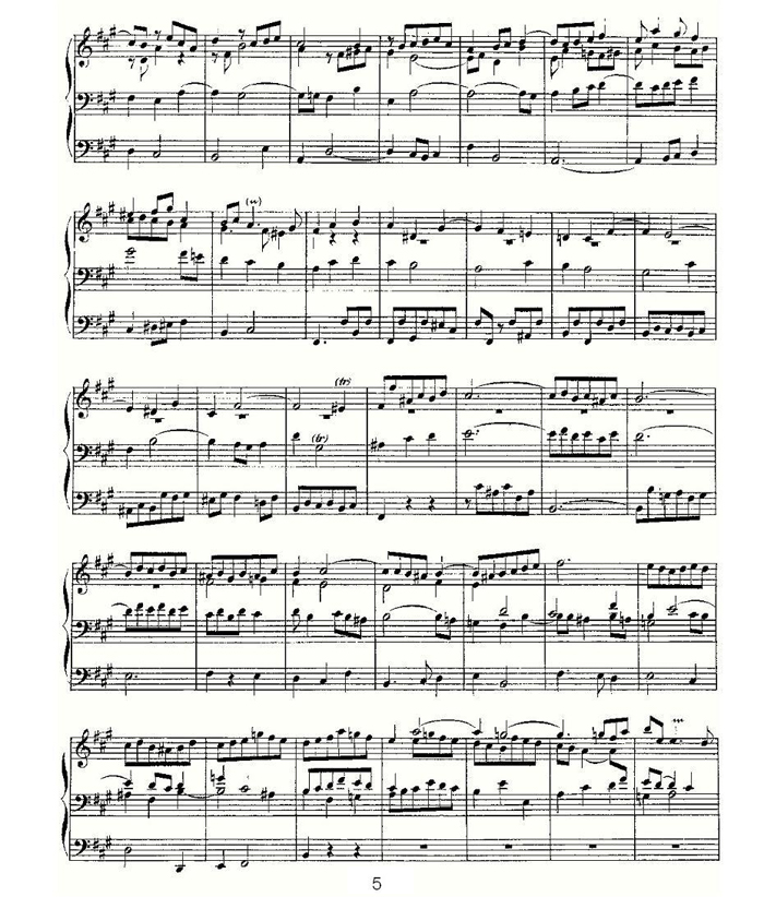 中乐谱网——【其他乐谱】Prelude and Fugue in A Major--BWV 536 （管风琴谱）5