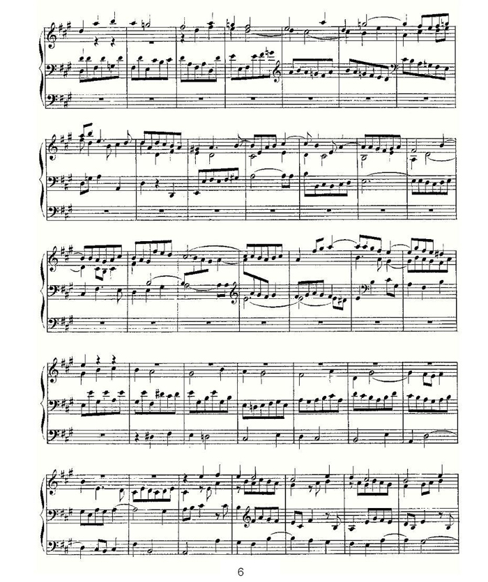 中乐谱网——【其他乐谱】Prelude and Fugue in A Major--BWV 536 （管风琴谱）6