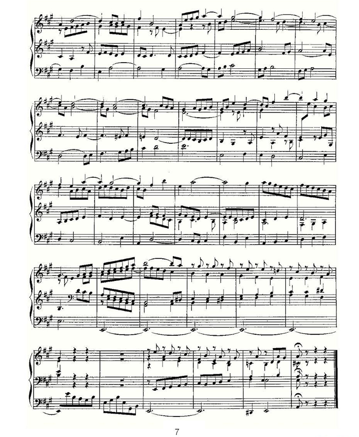 中乐谱网——【其他乐谱】Prelude and Fugue in A Major--BWV 536 （管风琴谱）7
