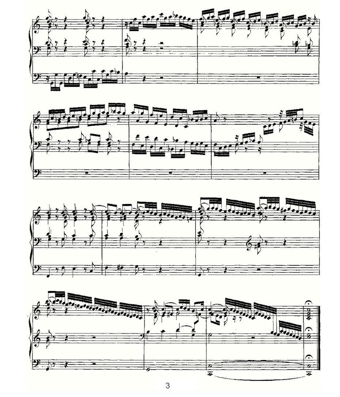 中乐谱网——【其他乐谱】Prelude and Fugue in C Major--BWV 531 （管风琴谱）3