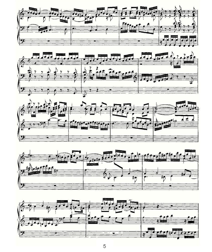 中乐谱网——【其他乐谱】Prelude and Fugue in C Major--BWV 531 （管风琴谱）5