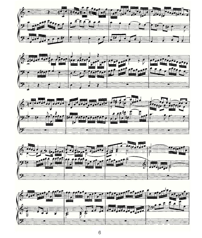 中乐谱网——【其他乐谱】Prelude and Fugue in C Major--BWV 531 （管风琴谱）6