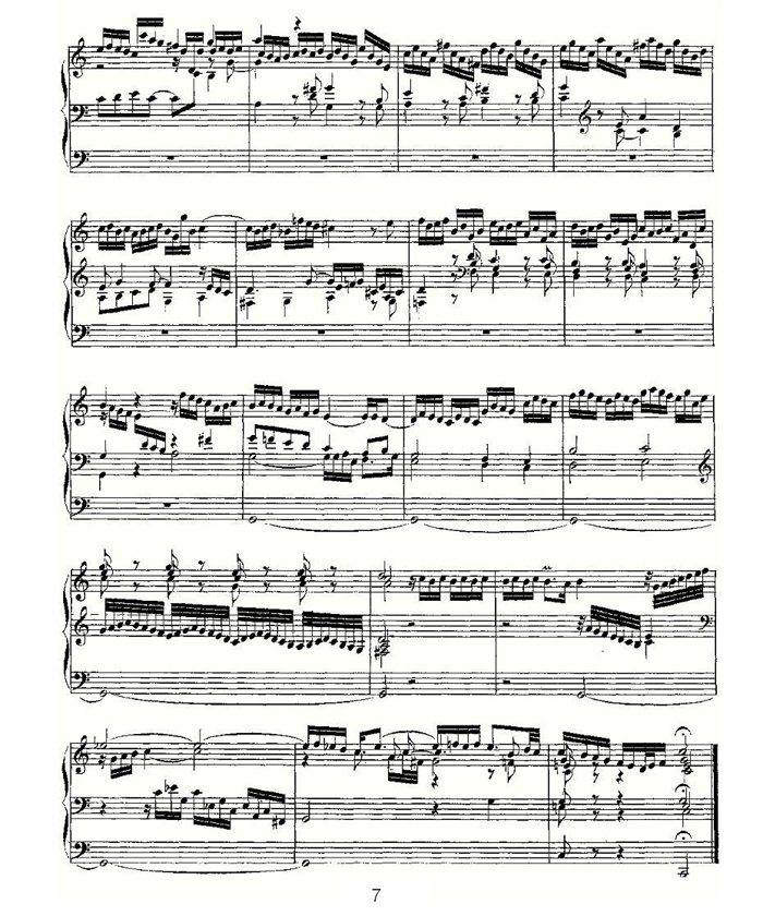 中乐谱网——【其他乐谱】Prelude and Fugue in C Major--BWV 531 （管风琴谱）7