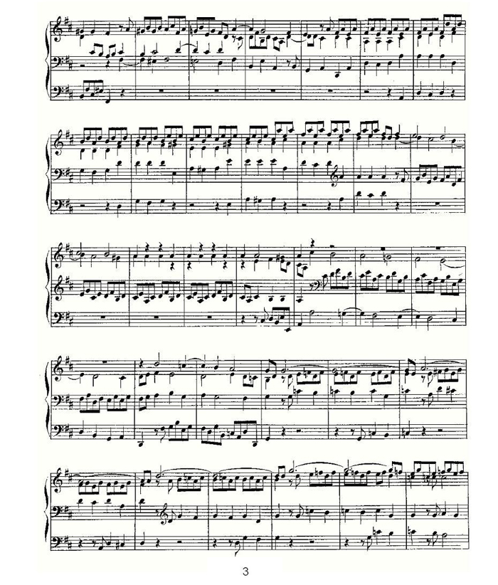 中乐谱网——【其他乐谱】Prelude and Fugue in D Major--BWV 532 （管风琴谱）3