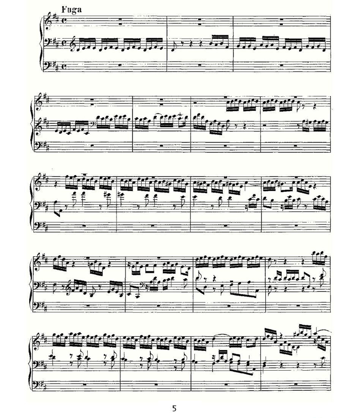 中乐谱网——【其他乐谱】Prelude and Fugue in D Major--BWV 532 （管风琴谱）5