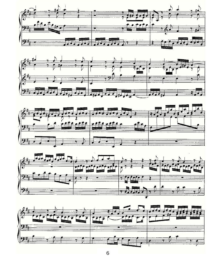 中乐谱网——【其他乐谱】Prelude and Fugue in D Major--BWV 532 （管风琴谱）6