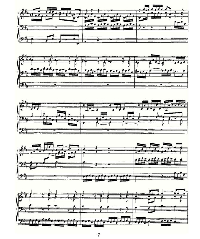 中乐谱网——【其他乐谱】Prelude and Fugue in D Major--BWV 532 （管风琴谱）7