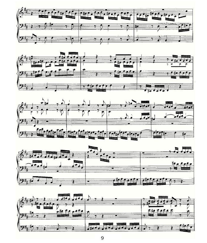 中乐谱网——【其他乐谱】Prelude and Fugue in D Major--BWV 532 （管风琴谱）9