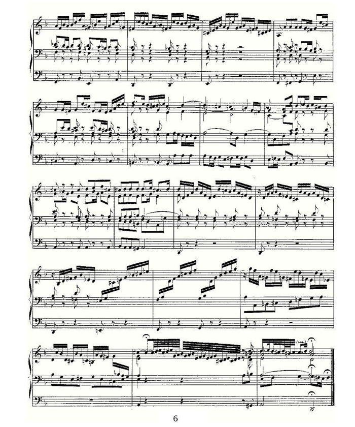 中乐谱网——【其他乐谱】Prelude and Fugue in D Minor--BWV 539 （管风琴谱）6