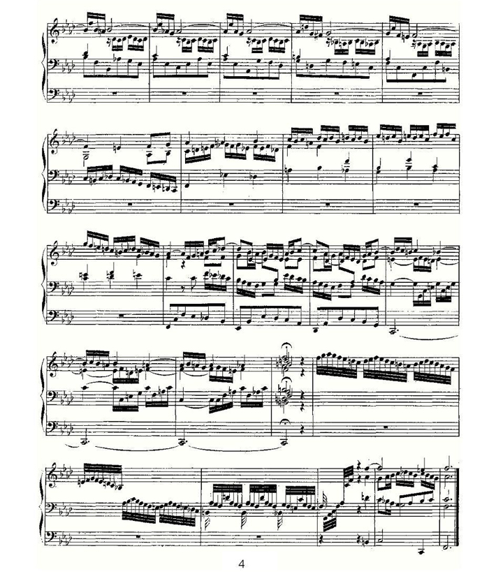 中乐谱网——【其他乐谱】Prelude and Fugue in F Minor--BWV 534 （管风琴谱）4