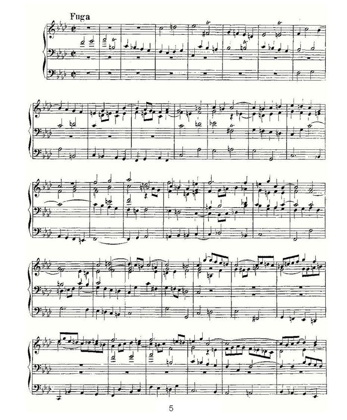 中乐谱网——【其他乐谱】Prelude and Fugue in F Minor--BWV 534 （管风琴谱）5