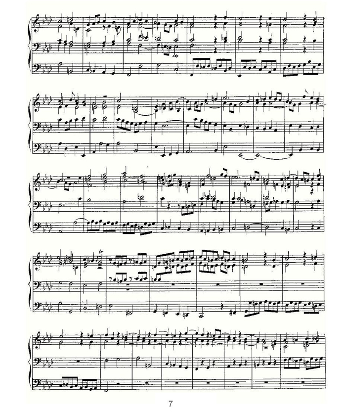 中乐谱网——【其他乐谱】Prelude and Fugue in F Minor--BWV 534 （管风琴谱）7