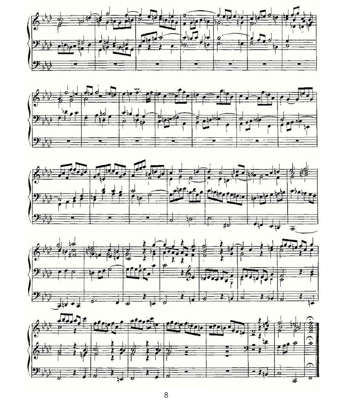 中乐谱网——【其他乐谱】Prelude and Fugue in F Minor--BWV 534 （管风琴谱）8