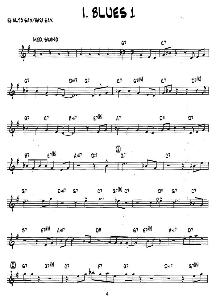 BLUES1（15首爵士练习曲之1）_多谱网第(1)页